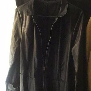 Long faux leather coat